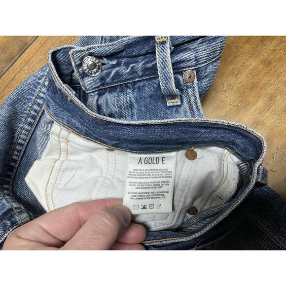 Agolde Jamie Jeans Womens 31 Blue High Rise Distressed Denim Button Fly Classic - Picture 7 of 12